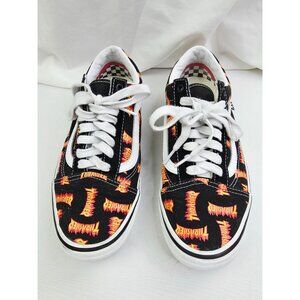 Vans Size 9 Mens Thrasher Spellout Black Low Lace Logo Skate Fashion Sneakers